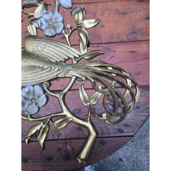 Bird of Paradise Gold Resin Wall Art 1964 Hollywood Regency 29"x20" Syroco #4972 - Picture 5 of 6